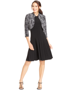 Jessica Howard Petite Graphic-Print Dress and Jacket