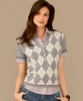 TOMMY HILFIGER Argyle Henley Sweater