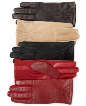 UPC 022653711584 product image for Isotoner Gathered Stretch Leather Tech Touch Gloves | upcitemdb.com