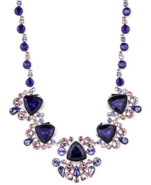 Givenchy heatite tone purple crystal collar necklace
