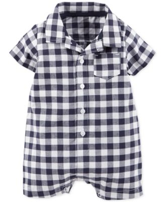 gingham romper baby boy
