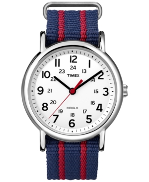 UPC 753048401635 product image for Timex Unisex Weekender Blue and Red Nylon Strap Watch 38mm T2N747UM | upcitemdb.com