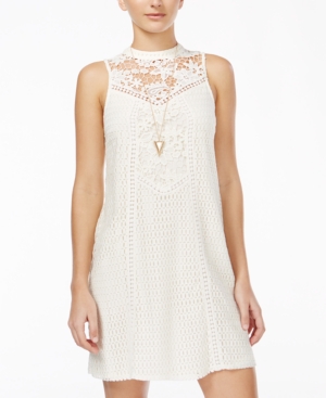 American Rag Juniors' High-neck Crocheted A-line Dress, Only At Macy's