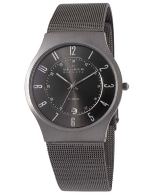 Macyskagen Watches  on Skagen Denmark Watch  Men S Black Stainless Steel Bracelet 233xltmb