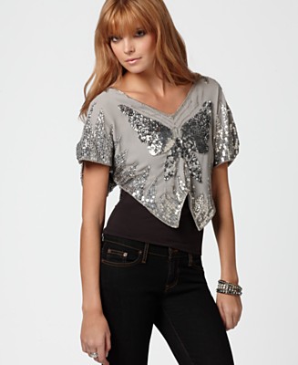 Free People Top Iridescent Butterfly Tops Women s Macy s - Stylehive