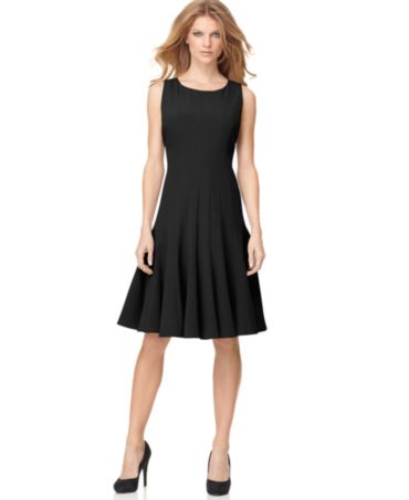 Calvin Klein Sleeveless Pleated A-Line Dress, also available in petite and plus sizes - Women ...