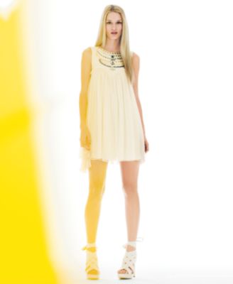 Irina Shabayeva for INC International Concepts Sleeveless Silk Beaded Babydoll Dress & Mallorca Dress Sandals