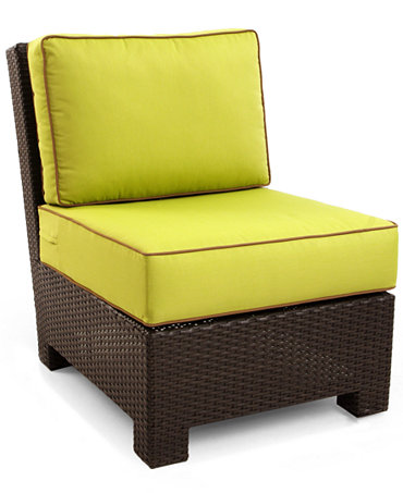 Riviera Wicker Patio Furniture, Outdoor Sectional Armless Chair ...