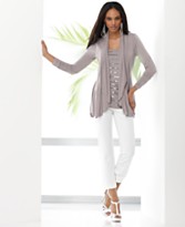 INC International Concepts Sequin Striped Layered Look & Wide Waistband Cropped Pants INC International Concepts Sequin Striped Layered Look & Wide Waistband Cropped Pants