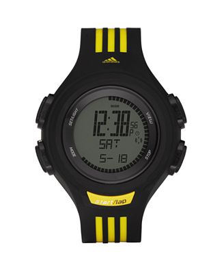 adidas Watch, Men's Referee Black and Yellow Polyurethane Strap ADP3076