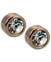 T Tahari Earrings, Rose Gold-Tone Signature Stud Earrings