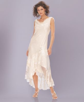 Alex Evenings Burnout Beaded Chiffon Dress