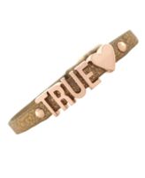 BCBGeneration Bracelet, Rose Gold-Tone Gold Glitter PVC "True Love" Mini Affirmation Bracelet