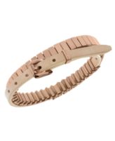 Michael Kors Bracelet, Rose Gold-Tone Nude Leather Double-Wrap Bracelet