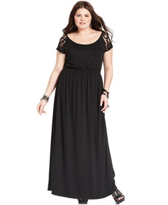 American Rag Plus Size Dress, Short-Sleeve Lace Maxi