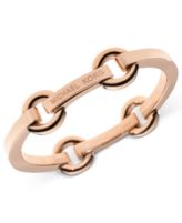 Michael Kors Bracelet, Rose Gold-Thin Circle Link Bangle Bracelet