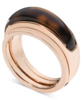 Michael Kors Ring, Rose Gold-Tone Tortoise Slice Ring