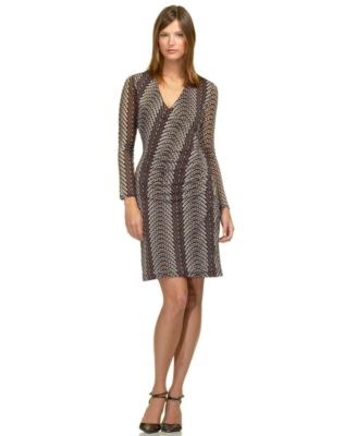 Kenneth Cole Silk Deco-Print Dress