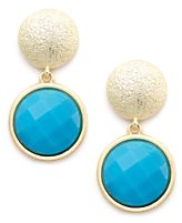 Charter Club Earrings, Gold-Tone Aqua Stone Drop Earrings Charter Club Earrings, Gold-Tone Aqua Stone Drop Earrings