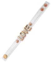 BCBGeneration Bracelet, Rose Gold-Tone White Canvas Love Afirmation Bracelet