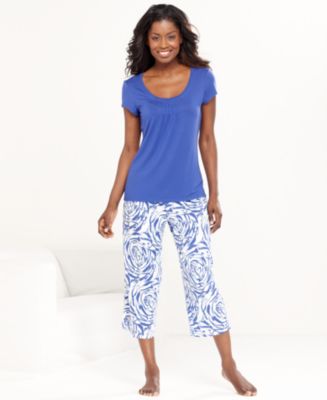 Alfani Cotton Modal Top and Capri Pajama Pants - Lingerie - Women - Macy&#39;s