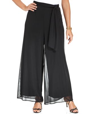 NY Collection Plus Size Chiffon Wide-Leg Pants - Pants & Capris - Plus Sizes - Macy's