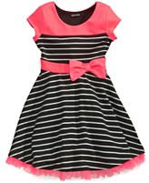 Pink & Violet Little Girls' Striped Short-Sleeve Dress Pink & Violet Little Girls' Striped Short-Sleeve Dress