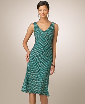 Alfani Silk Mitered-Stripe Dress