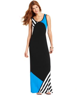 Styleco. Striped Colorblock Maxi Dress