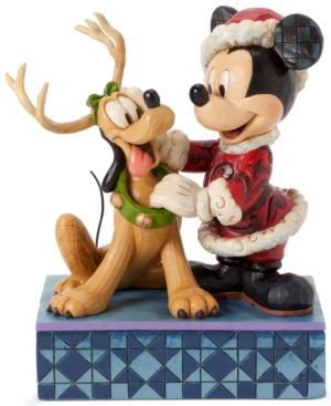UPC 045544650083 product image for Jim Shore Disney Mickey with Reindeer Pluto Collectible Figurine | upcitemdb.com