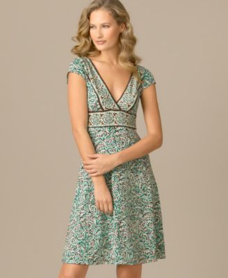 BCBG Watercolor-Print Matte Jersey Dress