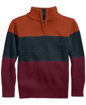 UPC 048283411564 product image for Tommy Hilfiger Little Boys' Dominic Stripe Half-Zip Sweater | upcitemdb.com
