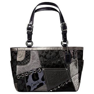 COACH TONAL PATCHWORK GALLERY TOTE COACH TONAL PATCHWORK GALLERY TOTE