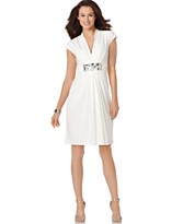 Maggy London Dress, Beaded Strap Empire Waist Maggy London Dress, Beaded Strap Empire Waist