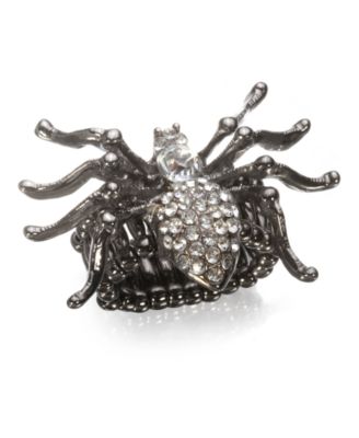 Material Girl Ring, Spider Crystal Stretch 