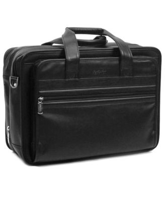 kenneth cole reaction manhattan leather double gusset laptop briefcase