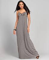INC International Concepts Dress, Sleeveless Spaghetti Strap Chevron Striped Empire Waist Maxi INC International Concepts Dress, Sleeveless Spaghetti Strap Chevron Striped Empire Waist Maxi