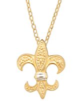 Giani Bernini 24k Gold over Sterling Silver and Sterling Silver Necklace, Fleur De Lis Pendant