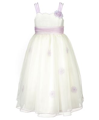 Bonnie Jean Girls Lavender Detail Flower Girl Dress - Kids - Macy's