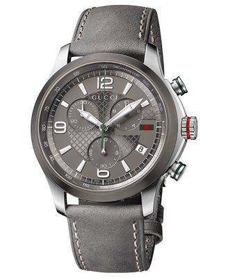 gucci watch men's leather strap