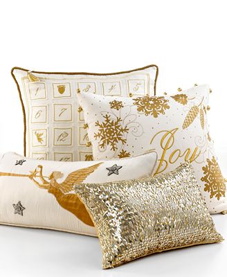 Martha Stewart Collection Bedding, Holiday Decorative Pillows - Decorative Pillows - Bed & Bath ...