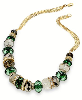 INC International Concepts Gold-Tone Glass Bead Necklace