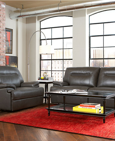 Damon Leather Sofa Living Room Furniture Collection, Power
