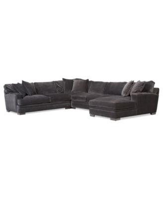Teddy Fabric Sectional Sofa, 2 Piece Chaise 112"W x 66"D x 30"H 