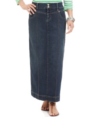 Style&co. Skirt, Denim Maxi, Rinse Wash