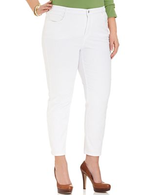 plus size white jeans