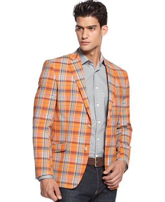 orange plaid sportcoat tallia slim sport