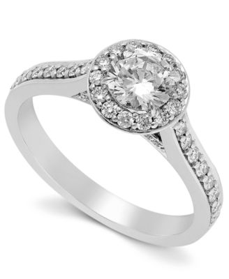X3 Diamond Ring, 18k White Gold Certified Diamond Engagement Ring (1 ...