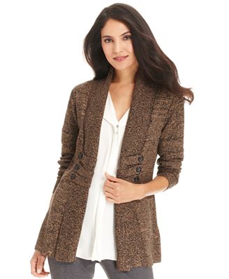 AGB Sweater, Long-Sleeve Marled Cardigan - Sweaters - Women - Macy's