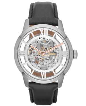 UPC 796483049703 product image for Fossil Men's Automatic Townsman Black Leather Strap Watch 44mm ME3041 | upcitemdb.com